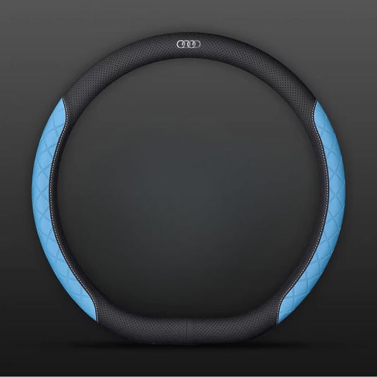 Audi PU Leather Steering Wheel Cover with Heat-Pressed Embossed Texture For A5, A6, A7, A8L, Q2L, Q3, Q4, Q5L, Q7, Q8