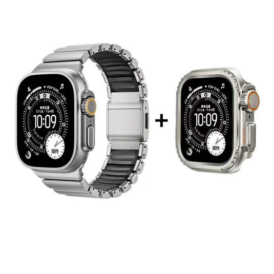 [44mm] Apple Watch Series 6/5/4/SE Dual-Layer Design with Titanium and Silicone Watch Band - i-Station Mobile Phone & Electronic Device Repair and Accessories