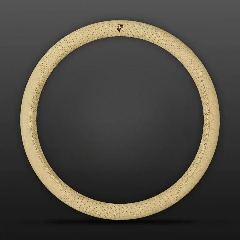 Load image into Gallery viewer, Porsche PU Leather Steering Wheel Cover with Heat-Pressed Embossed Texture For Cayenne, Macan, Panamera, 718, 911, Taycan
