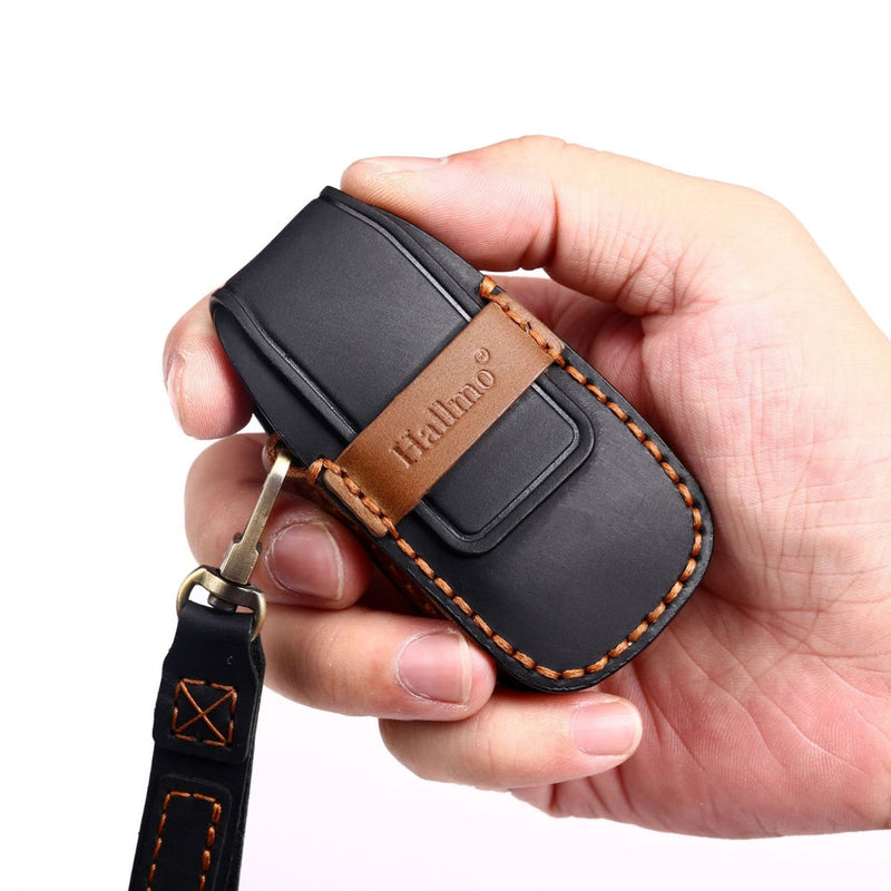 Load image into Gallery viewer, Mercedes Benz Handcrafted Genuine Leather Car Key Fob Protective Cover Case For Benz E-Class
