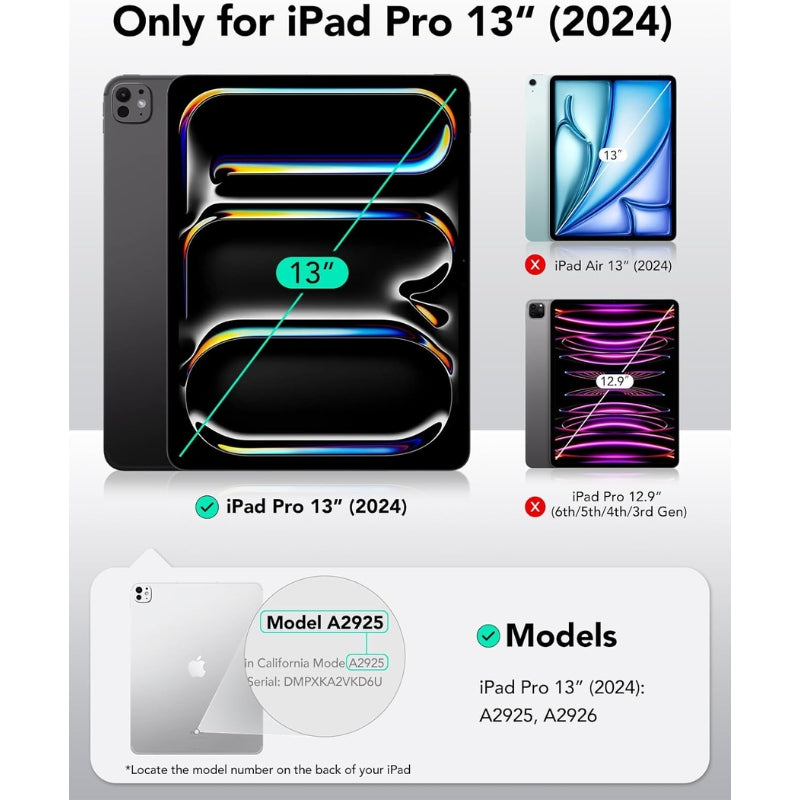 Load image into Gallery viewer, [Built-in &amp; Stand][Pencil Holder] Apple  iPad Pro 13 Inch Case M4(2024) Powerful Magnetic Attachment Slim Trifold Stand Supports Pencil(USB-C) Durable Protection Case
