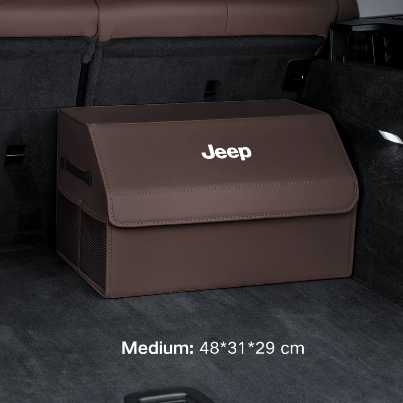 Load image into Gallery viewer, Jeep Microfiber Leather Car Trunk Storage Box for Cherokee, Renegade, Compass, Grand Cherokee, Wrangler, Gladiator

