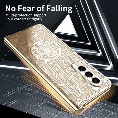 [Built-in Screen Protector] Samsung Galaxy Z Fold 3 SM-F926 Electroplated Mechanical Gear Full-cover Fashion-Forward Series Case - i-Station Mobile Phone & Electronic Device Repair and Accessories
