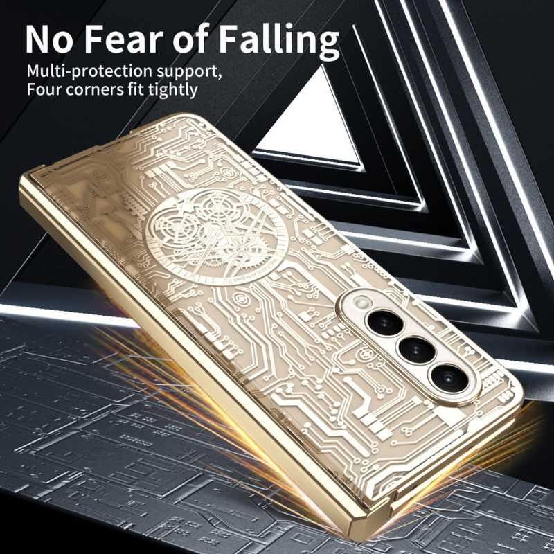 Load image into Gallery viewer, [Built-in Screen Protector] Samsung Galaxy Z Fold 3 SM-F926 Electroplated Mechanical Gear Full-cover Fashion-Forward Series Case
