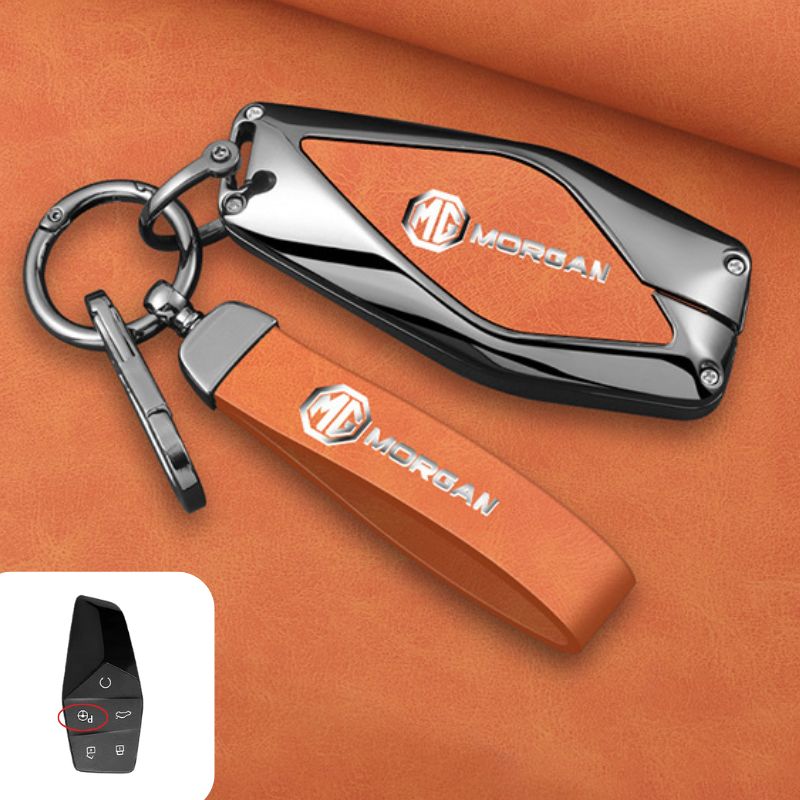 Load image into Gallery viewer, MG Zinc Alloy + PU Leather Smart Remote Control Car Key Fob Case Cover For MG ONE
