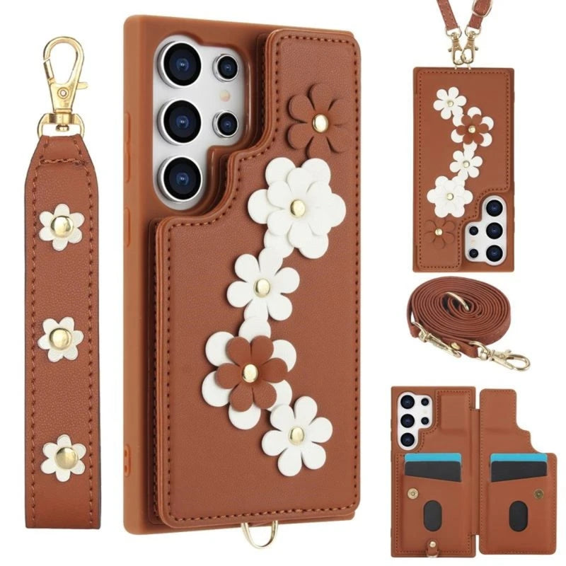 Load image into Gallery viewer, [With Card Slot] Samsung Galaxy A13 4G/5G/A04S/A04/M13 5G - Flower-decorated Leather Wallet Series Stand Case
