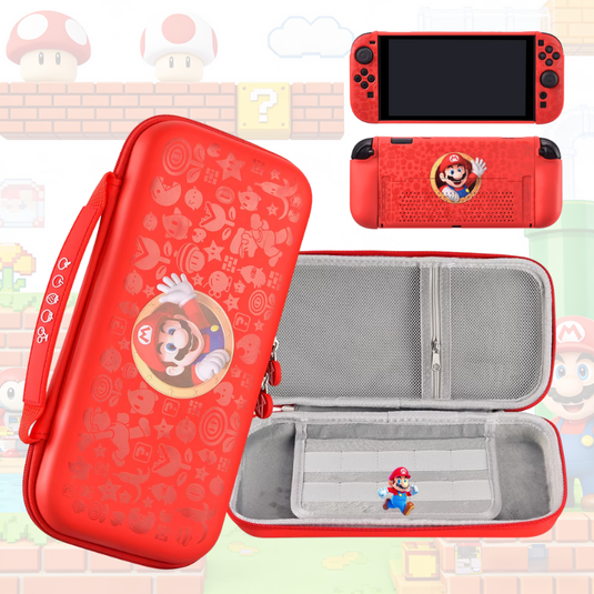 Nintendo Switch/Oled - Mario Gaming Hard Protective Storage Case & Controller Grip