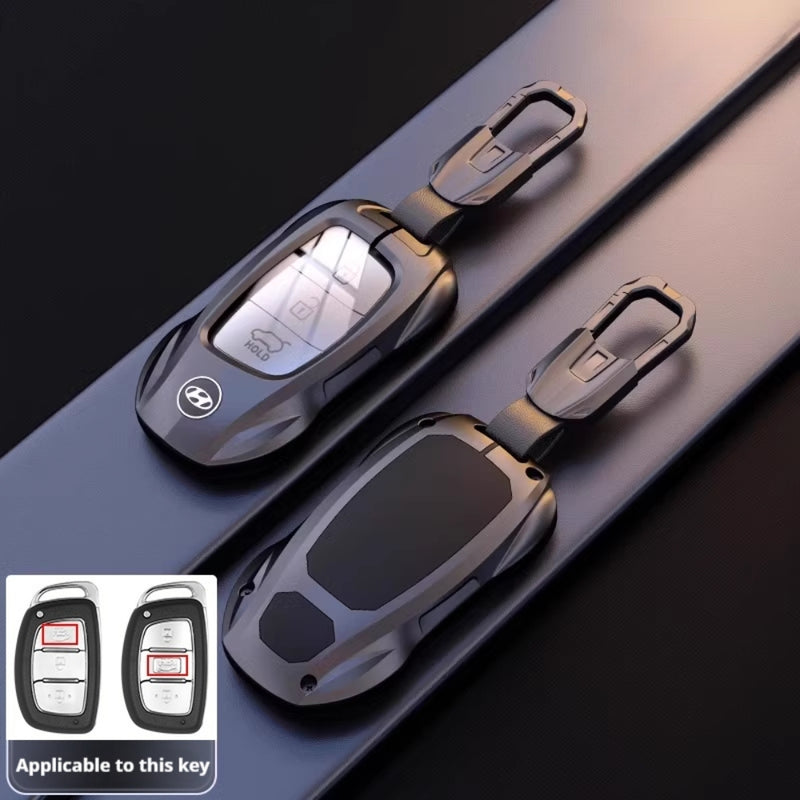 Load image into Gallery viewer, Hyundai Stylish Metal Car Key Protective Case For Tucson, Sport, Elantra, Santa Fe, ix35, ix25
