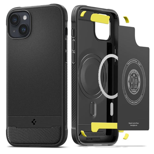 [Magsafe Compatible] Apple iPhone 13/Pro/Pro Max Rugged Armor MagFit shockproof Air Cushion TPU Bumper Technology Carbon Fiber Design Raised Edge Non-Slip Grip Cover Case