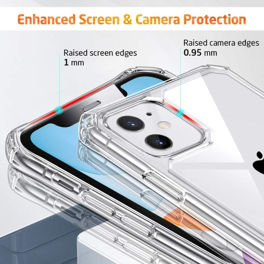 Apple iPhone 11 -  Air Armor Clear Shockproof Scratch-Resistant Military Grade Protection Hard PC + Flexible TPU Frame Essentials Series Case