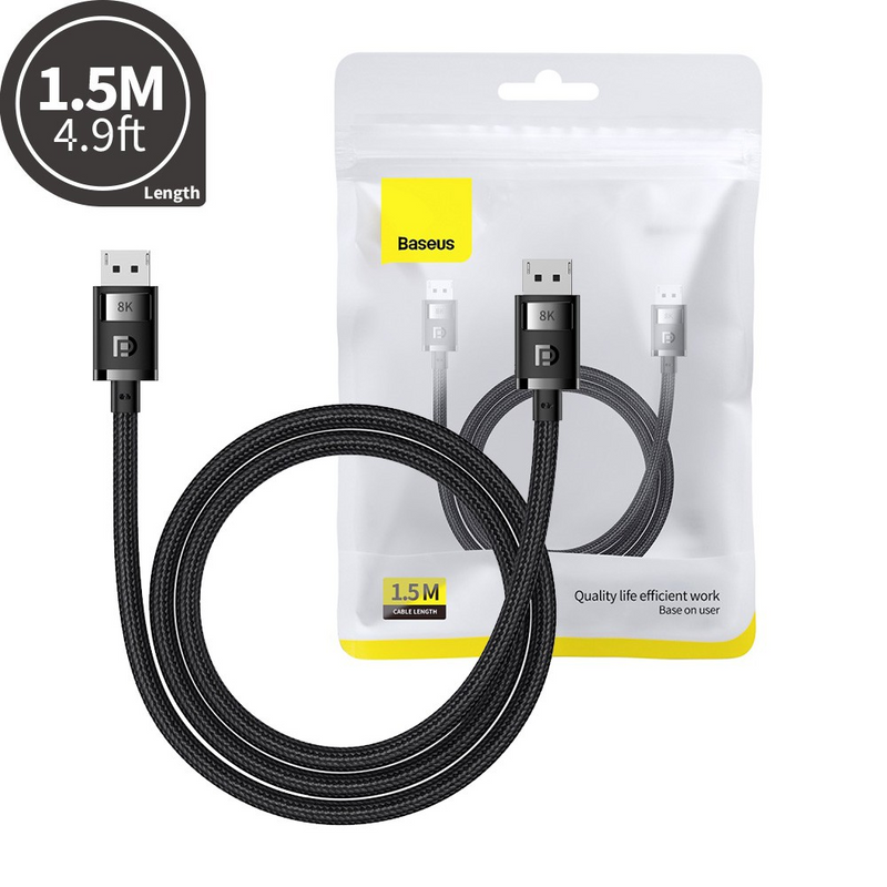 Load image into Gallery viewer, Baseus High Definition Series DP 8K to DP 8K Adapter Cable 1.5M - Cluster Black - i-Station Mobile Phone &amp; Electronic Device Repair and Accessories
