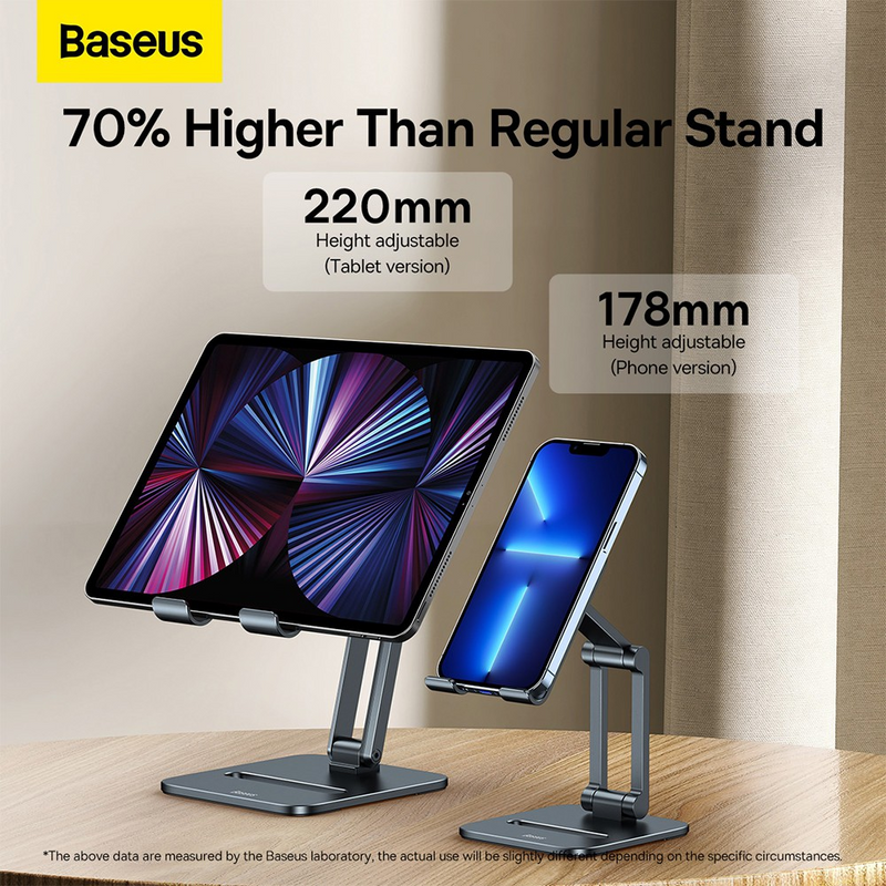Load image into Gallery viewer, Baseus Desktop Biaxial Foldable Metal Stand For Tablets - Gray
