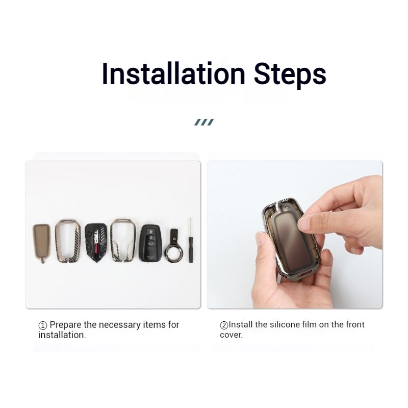 Load image into Gallery viewer, BMW Carbon Fiber Metal Protective Car Key Fob Case Cover For 1, 3, 4, 5, 6 Series, X3, X5, X6, X7
