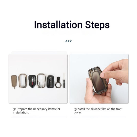 BMW Carbon Fiber Metal Protective Car Key Fob Case Cover For 1, 3, 4, 5, 6 Series, X3, X5, X6, X7