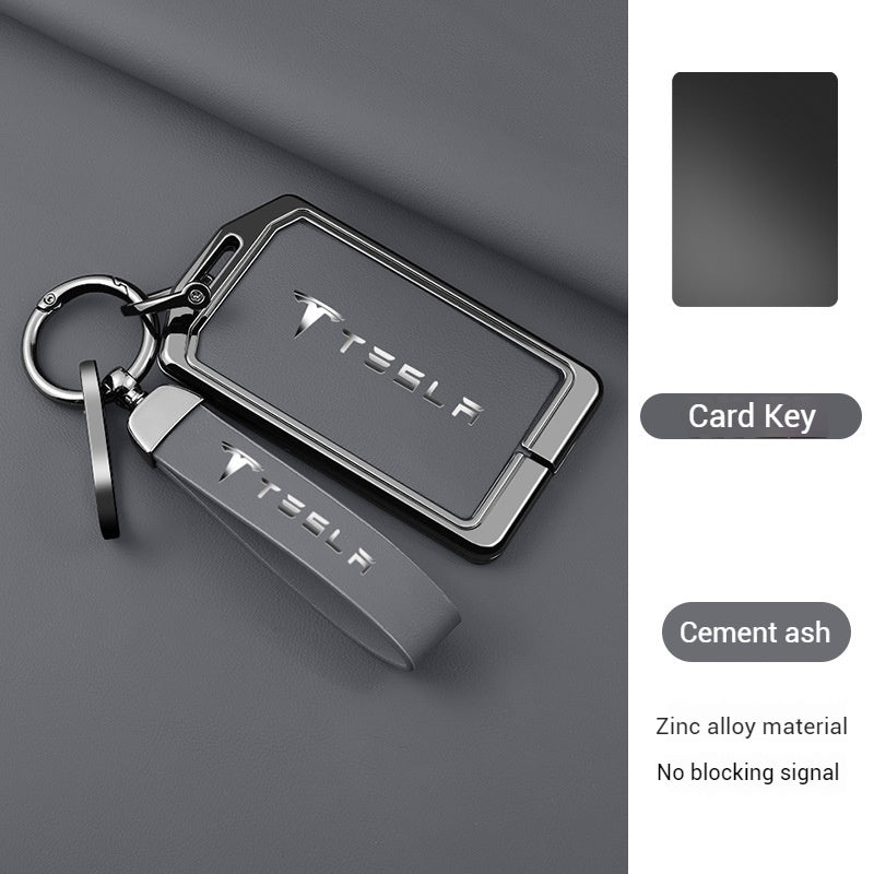 Load image into Gallery viewer, Tesla Zinc Alloy + Leather Card Key Case for Model 3 &amp; Model Y - i-Station Mobile Phone &amp; Electronic Device Repair and Accessories

