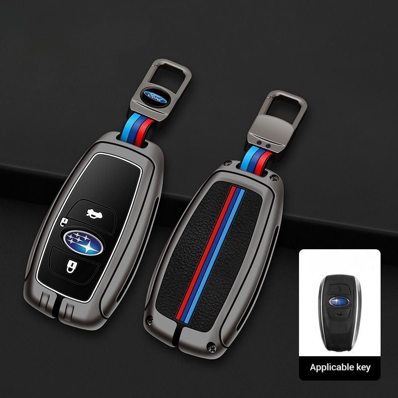 Load image into Gallery viewer, Subaru Metal Shell &amp; Soft Silicone Full Protection Remote Car Key Fob Case Cover For Outback, Forester, Impreza, WRX, XV, Crosstrek, Legacy
