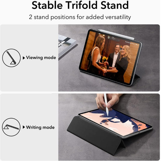 [Built-in & Stand][Pencil Holder] Apple  iPad Pro 12.9 inch (2022/2021/2020, 6th/5th/4th Gen) Powerful Magnetic Attachment Slim Trifold Stand Supports Pencil(USB-C) Durable Protection Case