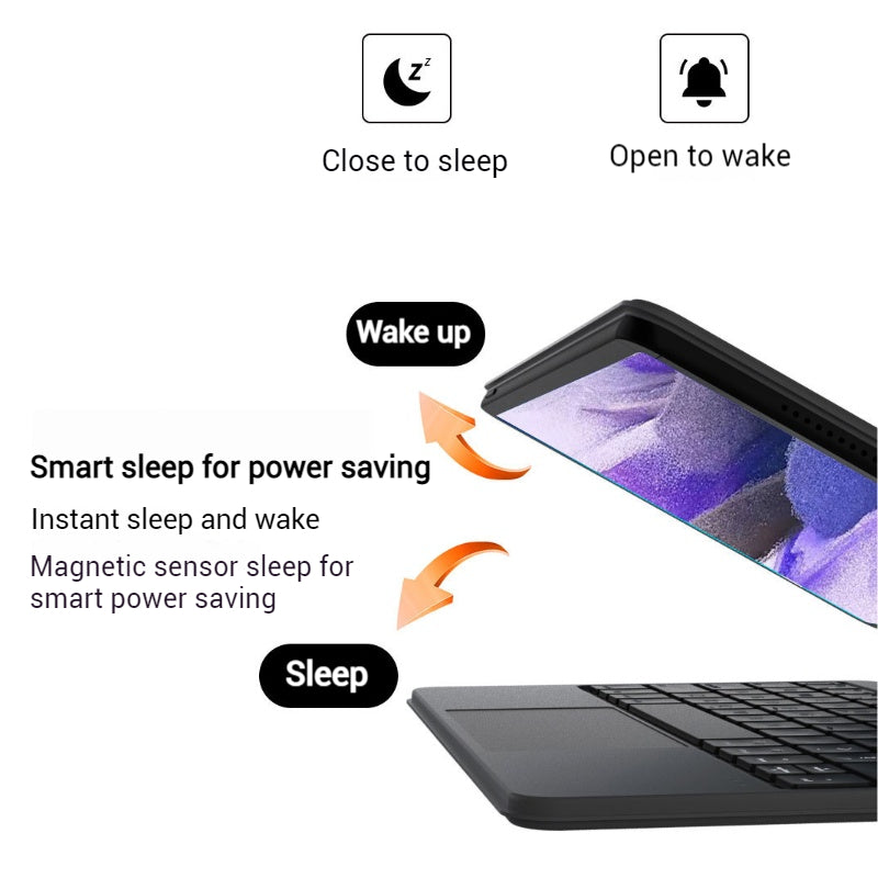 Load image into Gallery viewer, [Magic Keybord] Samsung S7/S8/S9 11&quot; (2020/2022/2023) Multi-Touch Trackpad Magnetic Smart Wireless Keyboard Case With RGB Backlit
