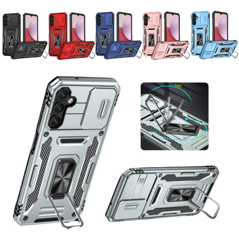 Load image into Gallery viewer, Samsung Galaxy S25/Plus/Ultra - Lens Push Window Mechanics Series Case With Finger Ring Stand
