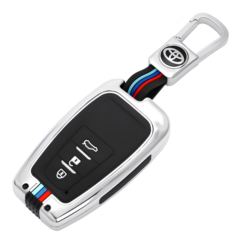 Load image into Gallery viewer, Toyota Metal Shell &amp; Soft Silicone Full Protection Car Key Fob Case Cover For Camry RAV4 Highlander Avalon C-HR Prius Corolla - i-Station Mobile Phone &amp; Electronic Device Repair and Accessories
