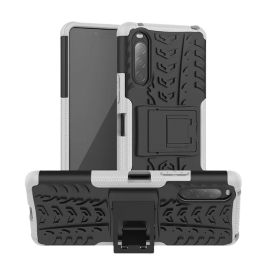 Sony Xperia 10 V - Anti-slip Honeycomb Tire Pattern TPU+PC Stand Case