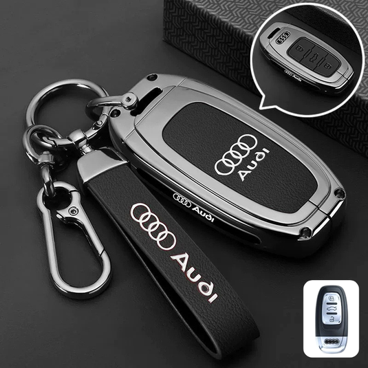 Audi Premium Leather Protection Car Key Fob Case Cover For A3, A4, A5, A6, Q2, Q3, Q5, Q7, Q8, e-tron - i-Station Mobile Phone & Electronic Device Repair and Accessories