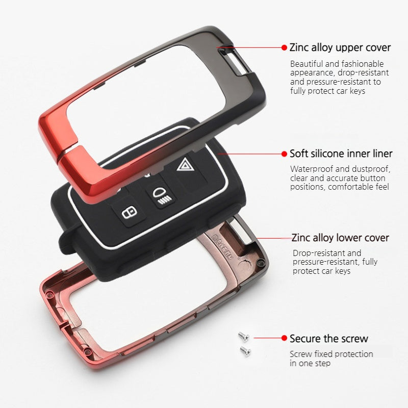 Load image into Gallery viewer, Jaguar Zinc Alloy + Silicone Smart Car Key Fob Case Cover For XEL, XJ, F-PACE, XFL, E-PACE, XE, XF, F-TYPE - i-Station Mobile Phone &amp; Electronic Device Repair and Accessories
