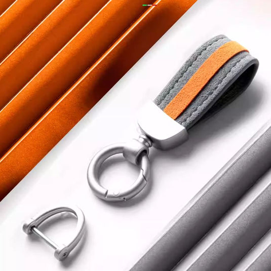 Premium Alcantara Two-Tone Matte Car Key Fob Keychain
