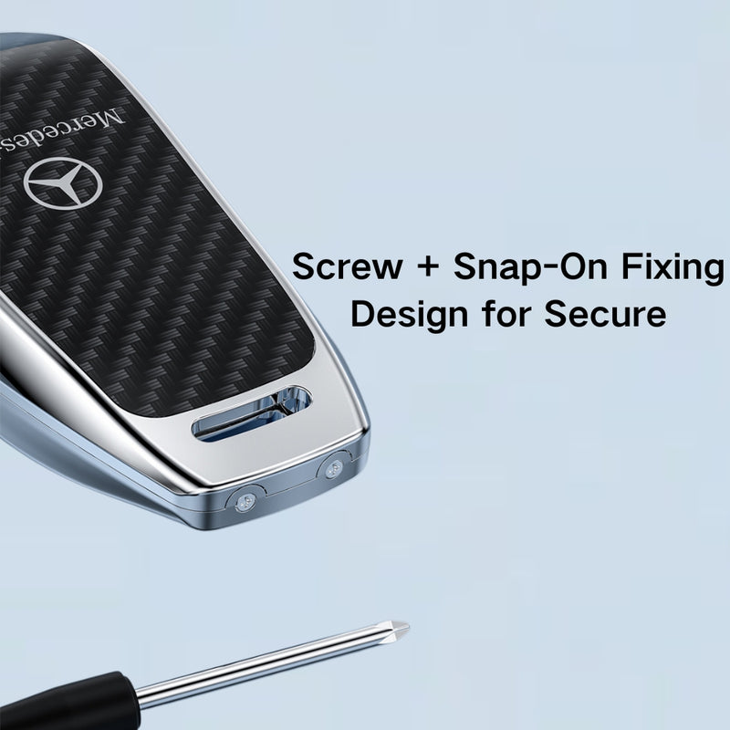 Load image into Gallery viewer, Mercedes Benz Zinc Alloy + Carbon Fiber Texture Car Key Case For Benz A, B, C, E, S, G-Class, GLA, GLB, GLC, GLE, GLS, CLA, CLS, EQC
