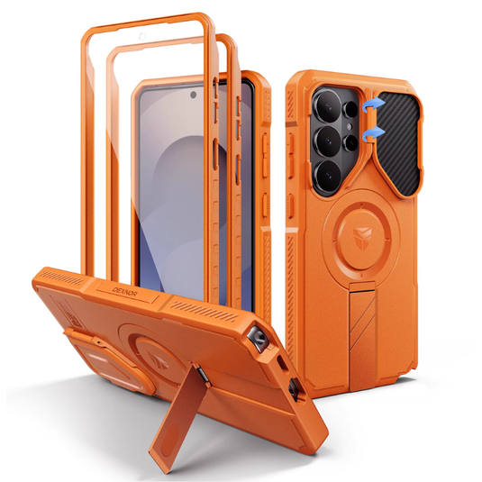 [With Camera Cover][Built-in Stand] Samsung Galaxy S26 Ultra - Dexnor Military Grade Heavy-Duty Shockproof Rugged Case