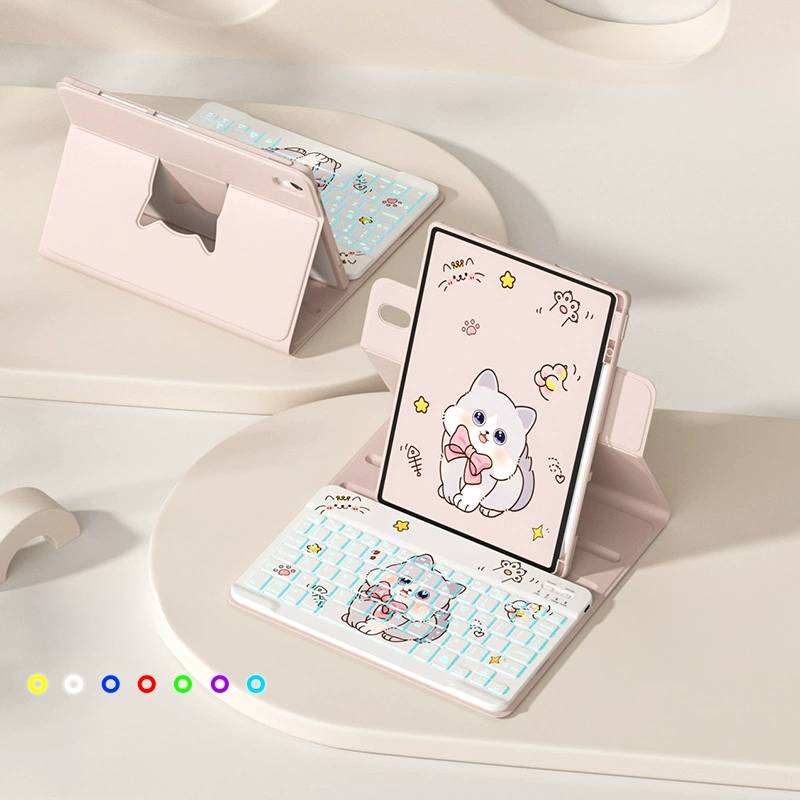 Load image into Gallery viewer, [With Backlit] Apple iPad Pro 11-inch M4/M5 (2024/2025) - Cartoon Rotation Magnetic Adsorption Keyboard Case - i-Station Mobile Phone &amp; Electronic Device Repair and Accessories
