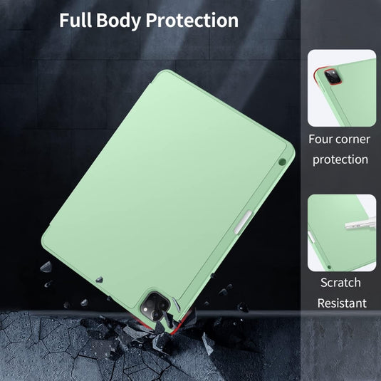 [With Pen Slot] Apple iPad Air 4/Air 5 10.9" - Soft TPU Smart Sleep Drop Proof Magnet Stand Case