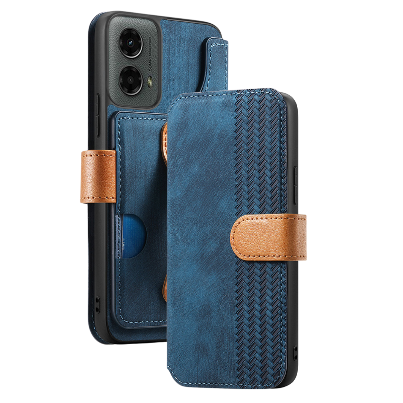 Load image into Gallery viewer, [With Card Slot][With Wrist Wrap] Motorola Moto E40 Leather Shockproof Wallet Series Case
