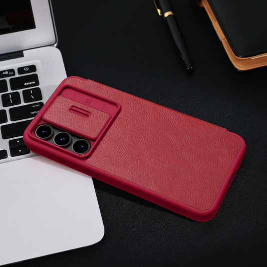 Samsung Galaxy S24 FE - NILLKIN Qin Pro Series Sliding Camera Cover Design Leather Phone Case