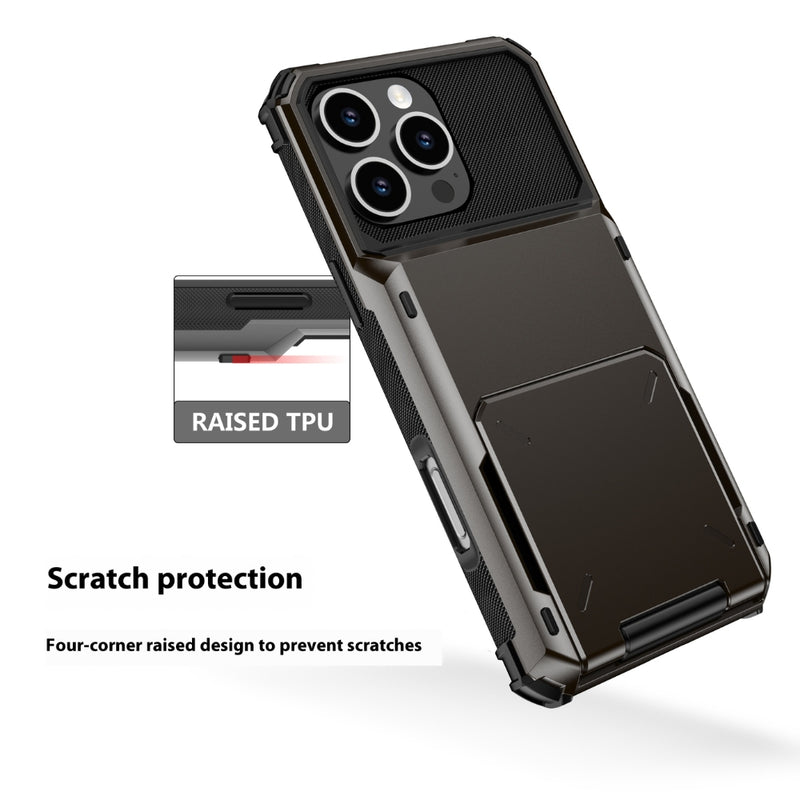 Load image into Gallery viewer, [With Card Slot] Apple iPhone 15/Plus/Pro/Max - TPU + PC 2 in 1 Drop Proof Protective Shell Mecha Case
