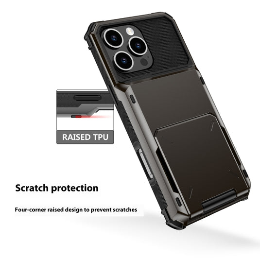 [With Card Slot] Apple iPhone 16/Plus/Pro/Max - TPU + PC 2 in 1 Drop Proof Protective Shell Mecha Case