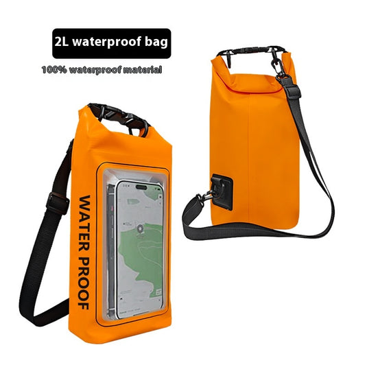 IP68 Waterproof Dry Bag 2L - Roll Top Waterproof Pool Bag,dry bags for kayaking waterproof-w/Phone Pouch,Large Waterproof Phone Pouch,Boating & Kayak Accessories camping