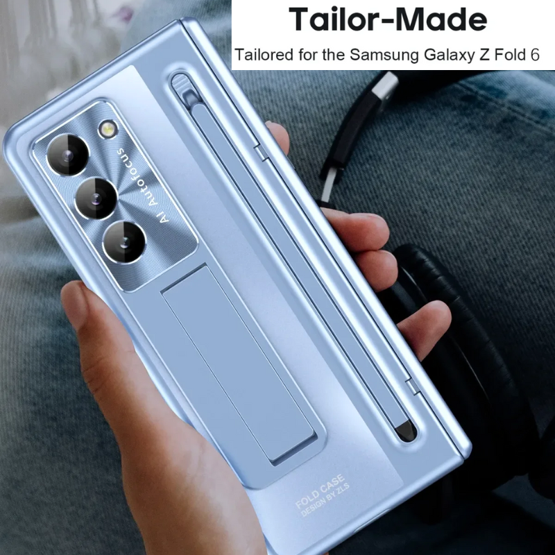 [With Stand] Samsung Galaxy Z Fold 6 SM-F956 Hinge Folding Full Protection Tempered Glass Essentials Series Case - i-Station Mobile Phone & Electronic Device Repair and Accessories
