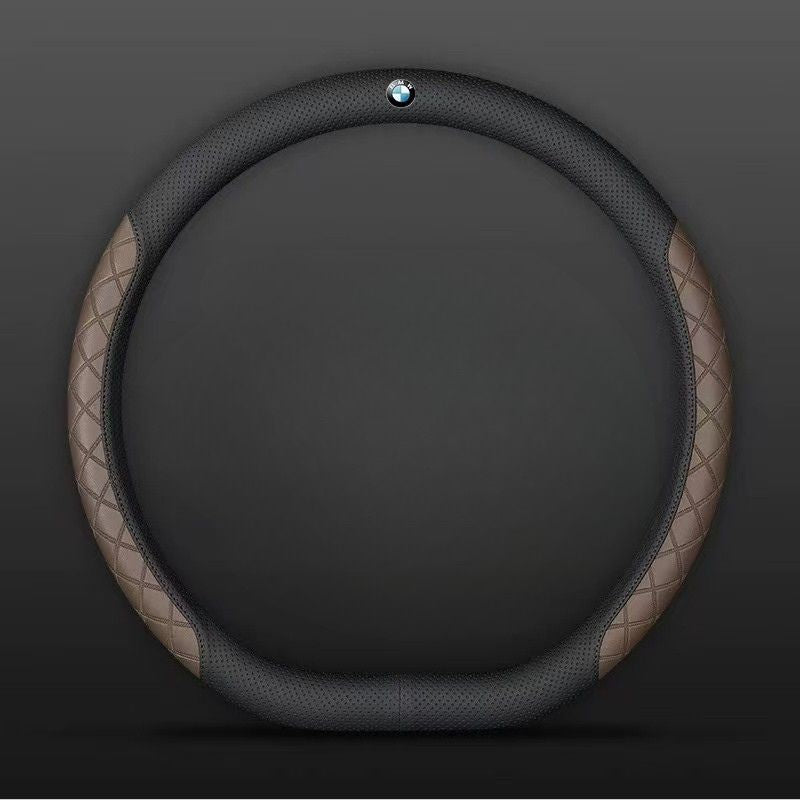 Load image into Gallery viewer, BMW PU Leather Steering Wheel Cover with Heat-Pressed Embossed Texture For 5 Series (530), 3 Series, 7 Series, 1 Series, X1, X2, X3, X4, X5, i3, iX3
