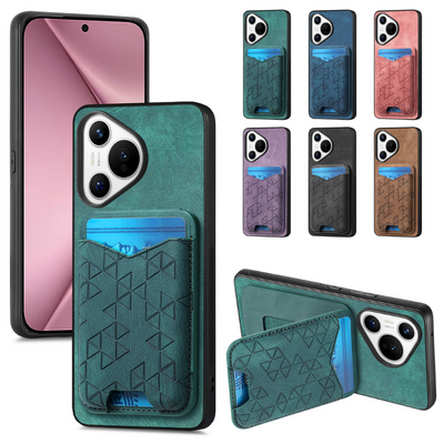 [With Pen Slot] Huawei P50/Pro Minimalist Folding Bracket Protective Genuine Leather Series Case - i-Station Mobile Phone & Electronic Device Repair and Accessories