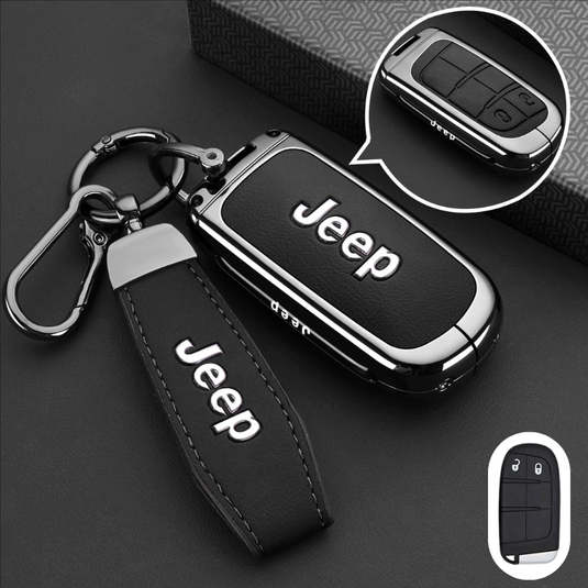 Jeep Premium Leather Protection Car Key Fob Case Cover for Grand Cherokee, Renegade, Compass, Commander, Cherokee - i-Station Mobile Phone & Electronic Device Repair and Accessories