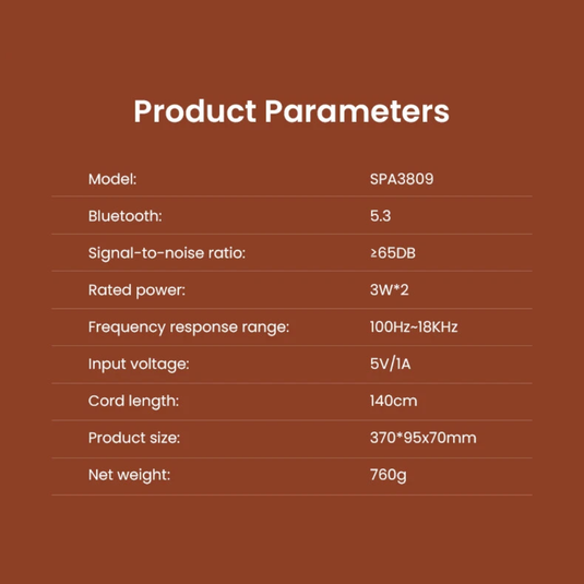 [SPA3809][Phone Stand] Philips Speaker Bluetooth 5.3 USB Dual Connection Methods Strip Shape