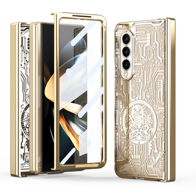[Built-in Screen Protector] Samsung Galaxy Z Fold 3 SM-F926 Electroplated Mechanical Gear Full-cover Fashion-Forward Series Case - i-Station Mobile Phone & Electronic Device Repair and Accessories