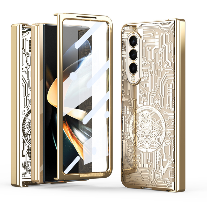 [Built-in Screen Protector] Samsung Galaxy Z Fold 3 SM-F926 Electroplated Mechanical Gear Full-cover Fashion-Forward Series Case - i-Station Mobile Phone & Electronic Device Repair and Accessories