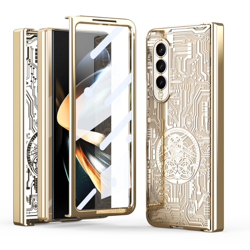 Load image into Gallery viewer, [Built-in Screen Protector] Samsung Galaxy Z Fold 4 SM-F936 Electroplated Mechanical Gear Full-cover Fashion-Forward Series Case
