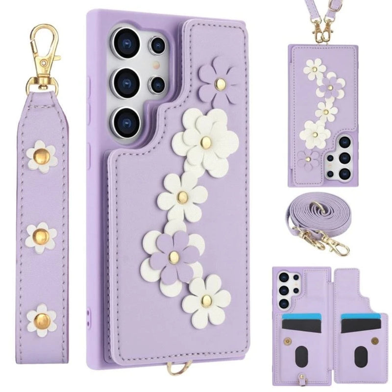 Load image into Gallery viewer, [With Card Slot] Samsung Galaxy A13 4G/5G/A04S/A04/M13 5G - Flower-decorated Leather Wallet Series Stand Case
