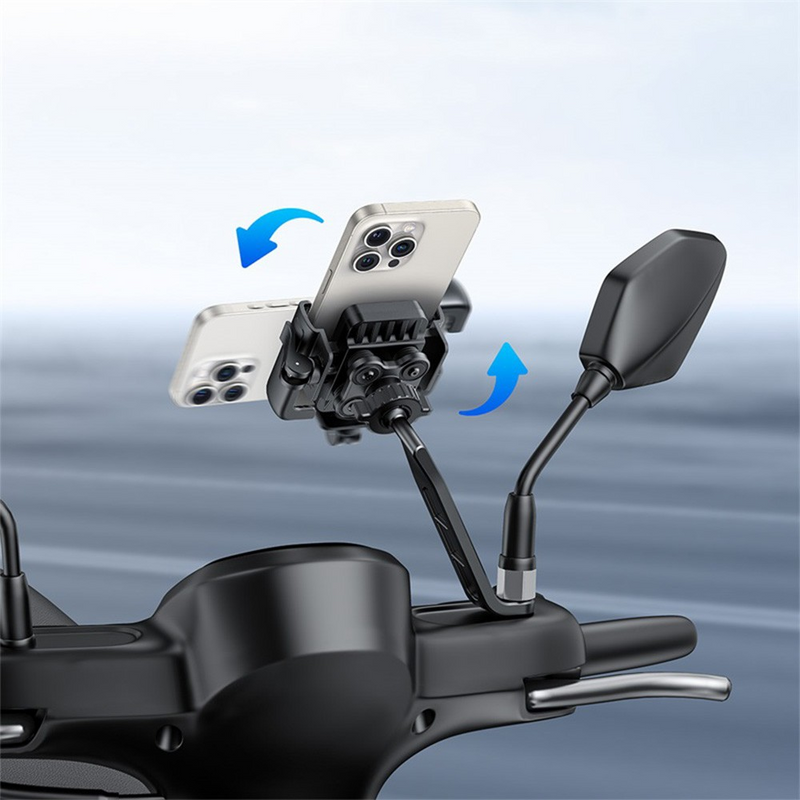 Load image into Gallery viewer, Baseus GoTrip Series Bike Phone Mount Rearview Mirror Version-Cluster Black
