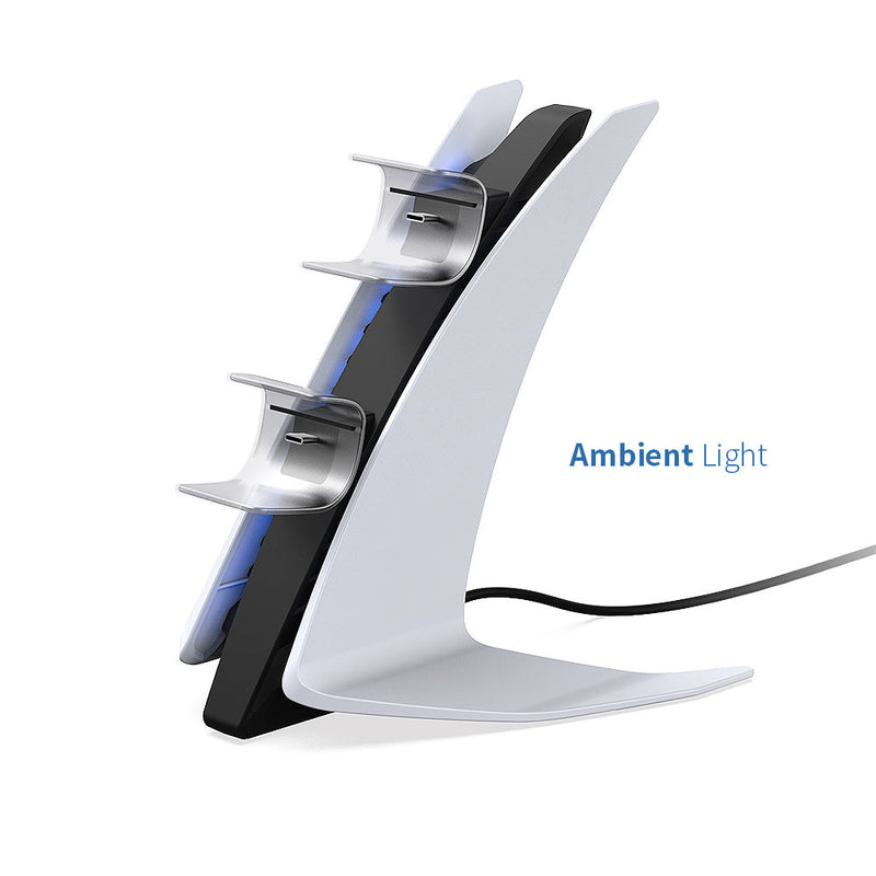 Load image into Gallery viewer, PS5 Controller Charging Station Dual Gamepad Charging Stand with Blue Ambient Light - Polar Tech Australia
