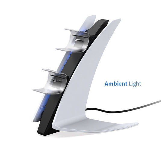 PS5 Controller Charging Station Dual Gamepad Charging Stand with Blue Ambient Light - Polar Tech Australia