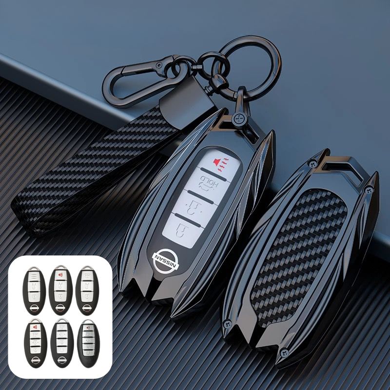 Load image into Gallery viewer, Nissan Mecha Style Zinc Alloy Car Key Fob Case Cover For Pathfinder, X-Trai, Teana, Qashqai, Tiida, Sylphy, Murano, Lannia
